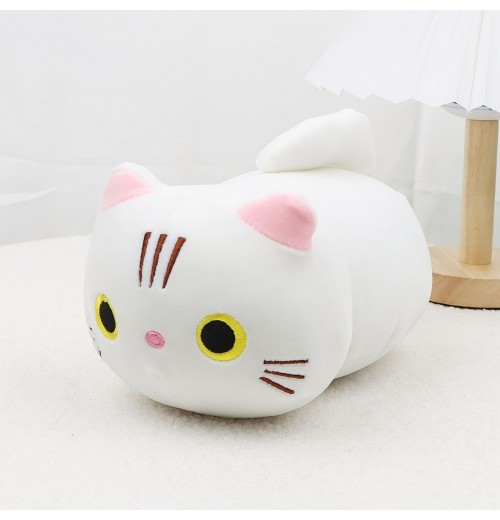 9.05in Cute Cartoon Cat Plush Dolls Stuffed,  Soft Animal Kitten Plush Pillow Toys, Cute White Black Cat Gift For Children Girls