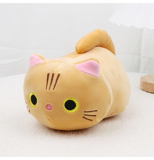 9.05in Cute Cartoon Cat Plush Dolls Stuffed,  Soft Animal Kitten Plush Pillow Toys, Cute White Black Cat Gift For Children Girls