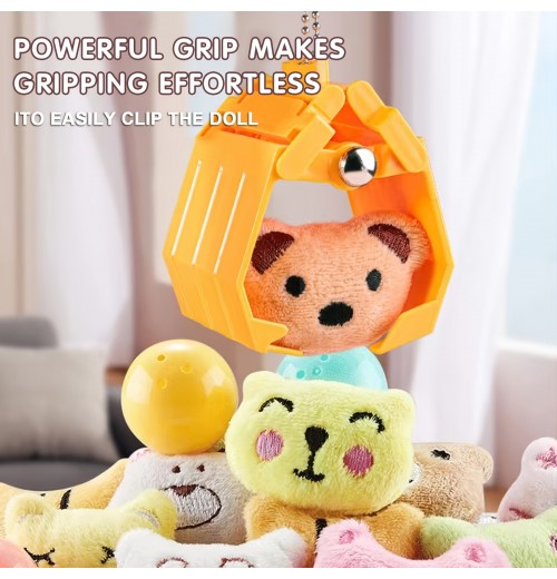 Children's Claw Machine Small Household Mini Clip Doll Machine Coin-operated Cool Mini Vending Machine Candy Boys And Girls Stall Toys (10 Dolls+10 Eggs)