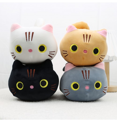 9.05in Cute Cartoon Cat Plush Dolls Stuffed,  Soft Animal Kitten Plush Pillow Toys, Cute White Black Cat Gift For Children Girls